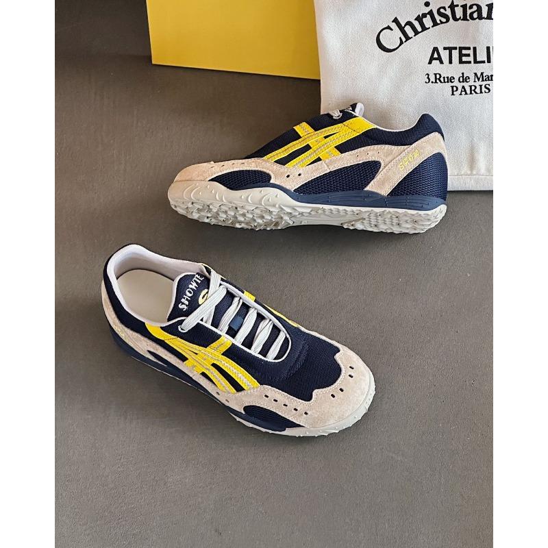 

Leather mesh women s summer new round head thick sole thin fashion breathable casual sports shoes tide 39 синій