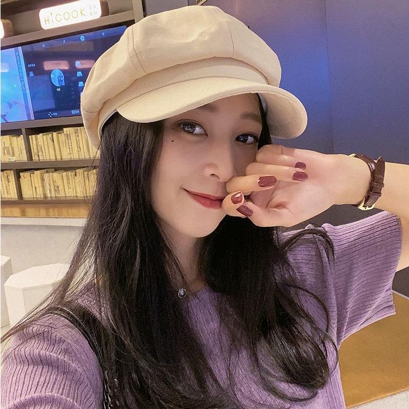 Vintage automne hiver chapeaux pour femmes couleur unie plaine octogonale casquette gavroche dames chapeau décontracté hiver béret femme peintre casquettes