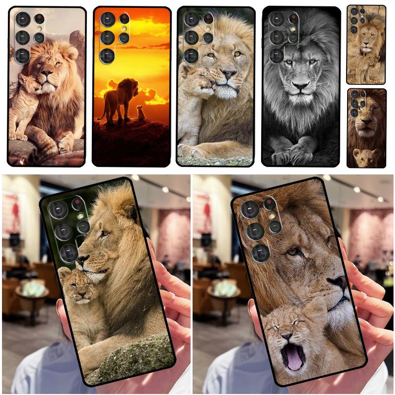 Lion Alpha Male Cub Case For Samsung Galaxy S22 S23 S21 Ultra S20 FE Note 20 Ultra S8 S9 S10 Note 10 Plus Cover