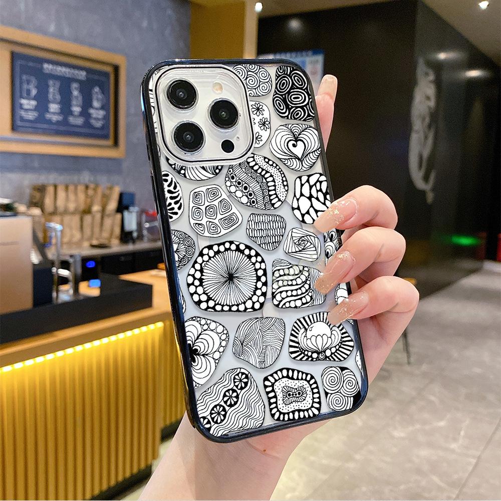 North American Station Personality Texture Graffiti Mobile Phone Case iPhone14 Art Wind Magnetic Transparent Shell Apple 17promax