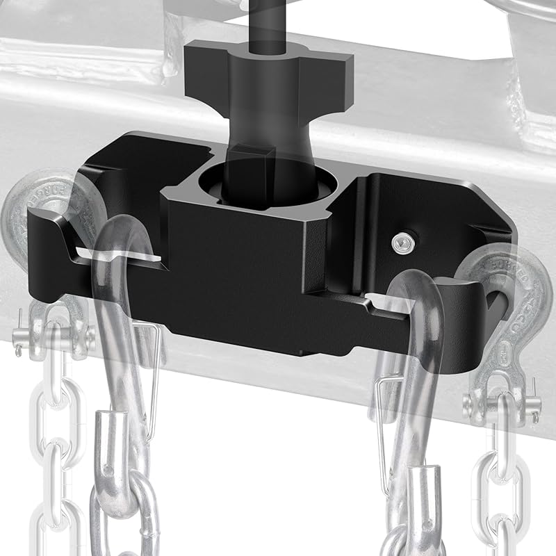 Trailer Chain Holder, Aluminum Travel Trailer Accessories,7 Way Pin Trailer Plug Holder Cover,Heavy Duty Towing Organizer For Travel Trailer RV 7 Pin Trailer Plug Holder