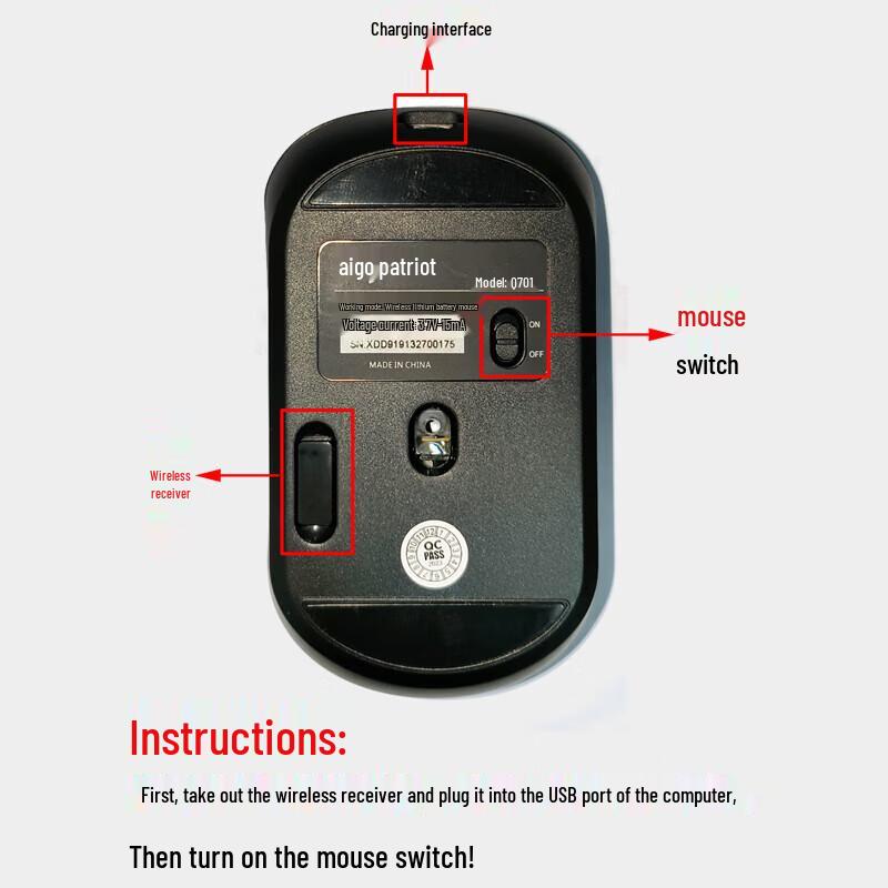 Aigo Q701 Luminous Wireless Mouse