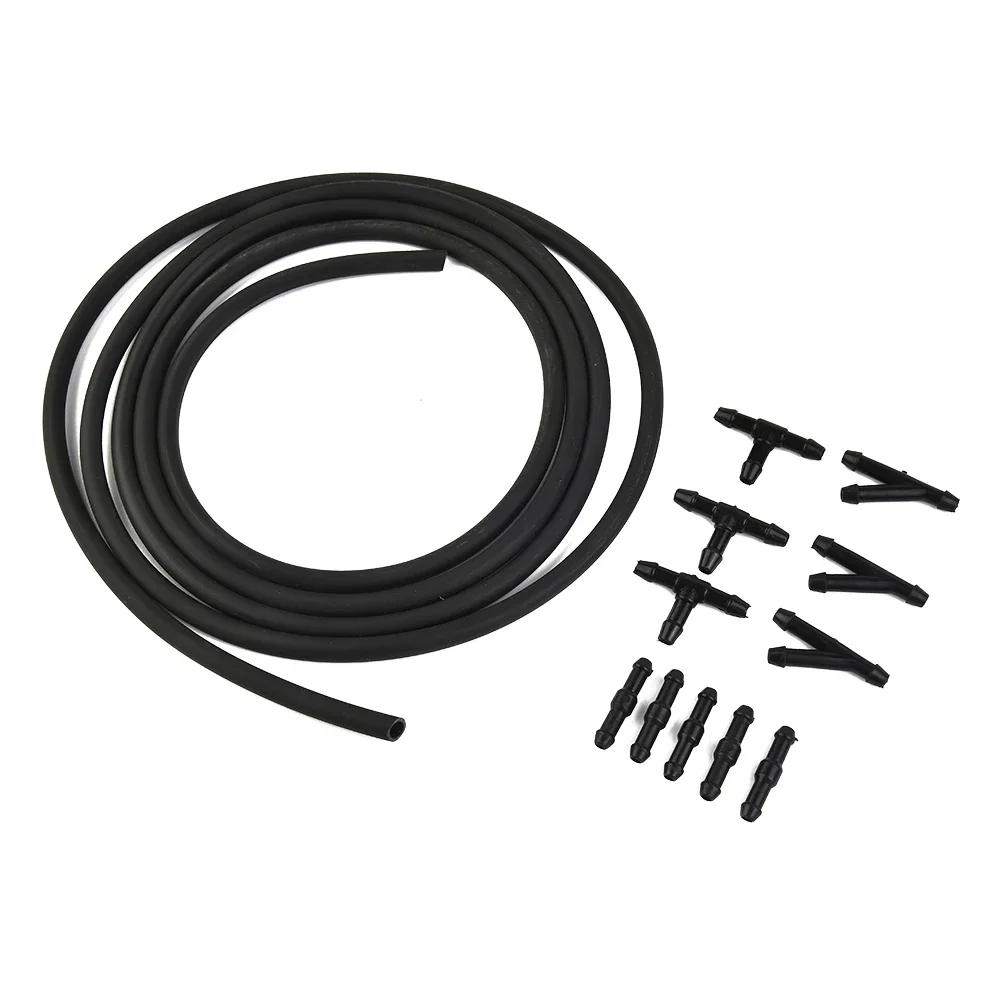 Car Windshield Washer Hose + Connector-Kit T-Piece Tube Pipe Splitter-Connector Rubber+Plastic 2M-Hose  Windshield Wiper System