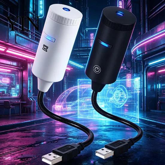 Romantic Atmosphere Light USB Projector Lamp with 2 Films, Moon & Milky Way LED Projection Bedroom Light, 360 Degrees Rotating for Car, Ceiling