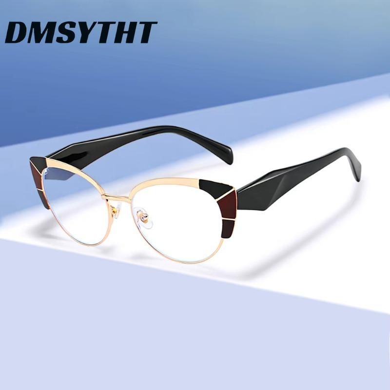 Europe and America Cat Eye Frame Anti-Blue Light Glasses Men Women Fashion Piece Together Color High Definition Eyeglasses