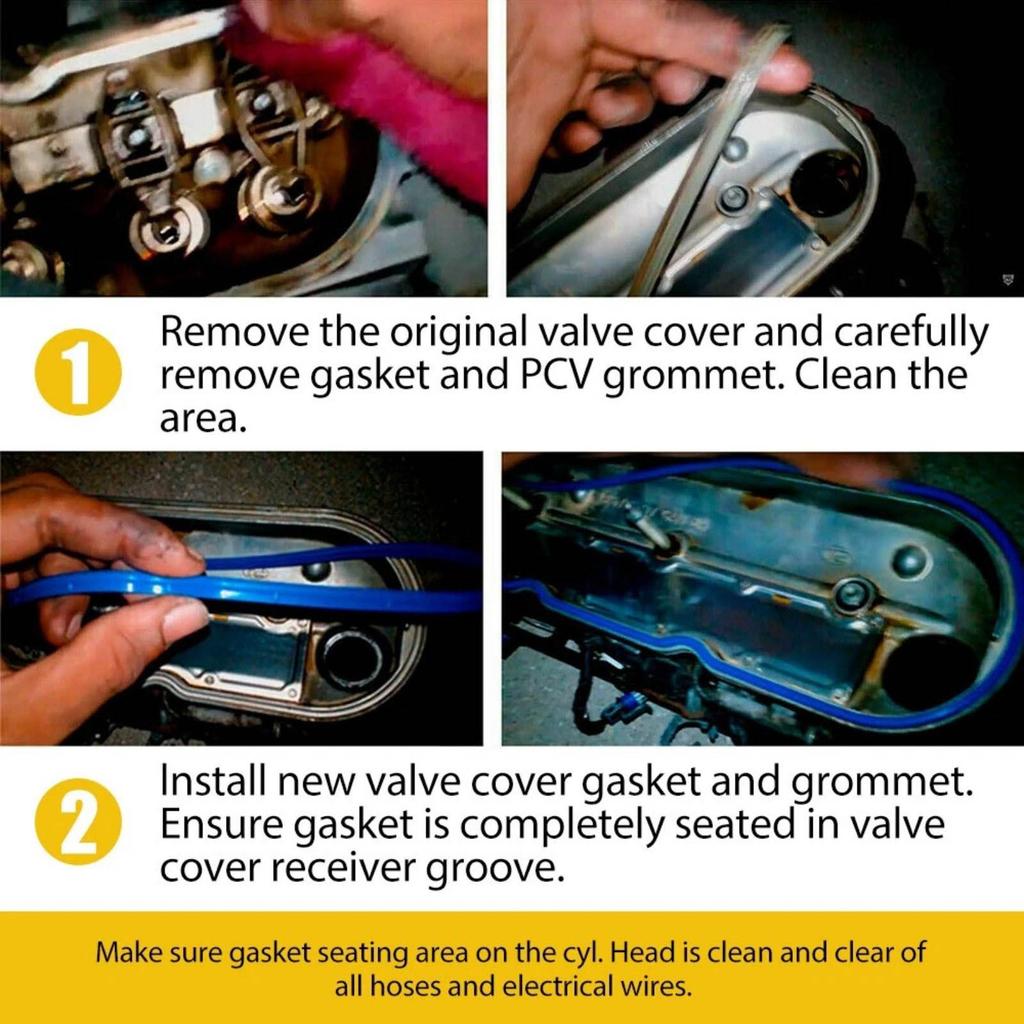VS50504R1 Valve Cover Gasket Set Replacement for Cadillac CTS Chevy Silverado Corvette Camaro 1999-2016 Car Accessories