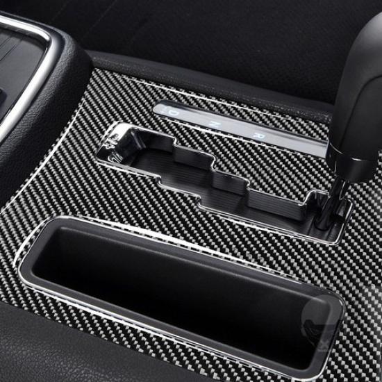 Carbon Fiber Console Gear Shift Panel Decor Trim Cover For Dodge Charger 2011-14