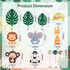 27PCS Wild Animal Cake Decorations 3D Ornaments Clam Leaf Ball Cake Decorations Birthday Cake Wild Theme Birthday Decorations