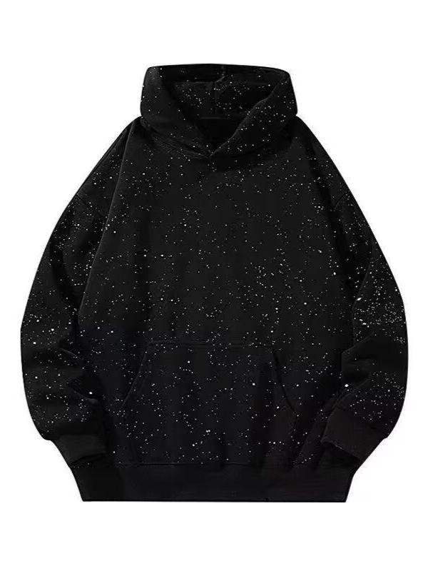 Tide Strass-Kapuzenpullover: Unisex Oversized Glänzendes Sweatshirt für Herbst & Winter