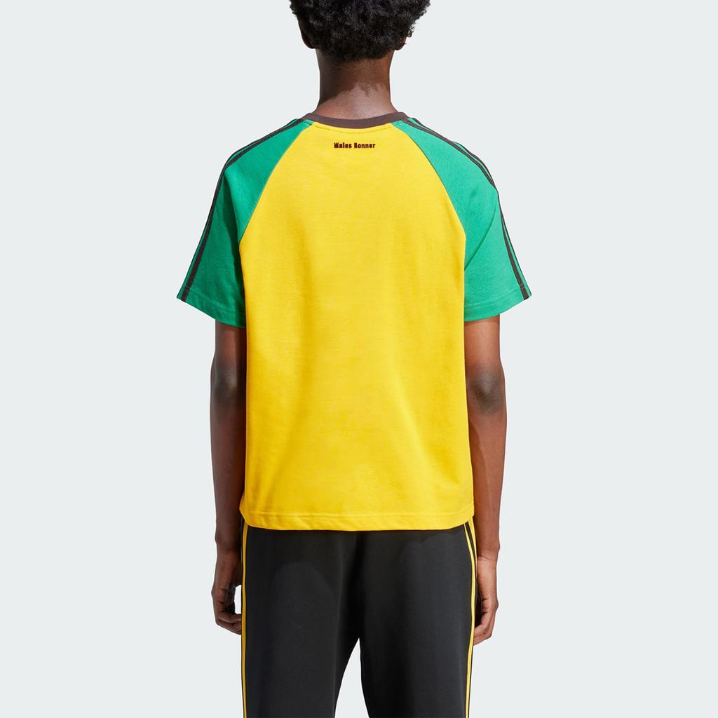 Adidas X Wales Bonner Short Sleeve Tee Collegiate Gold Unisex Tops Multi-Color IJ8353