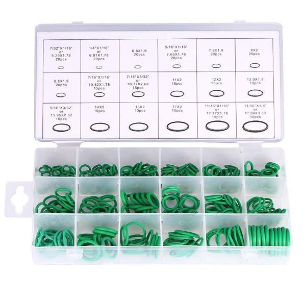 Комплект резиновых уплотнительных колец из нитрила - 270 зеленых уплотнений: Водонепроницаемый и прочный