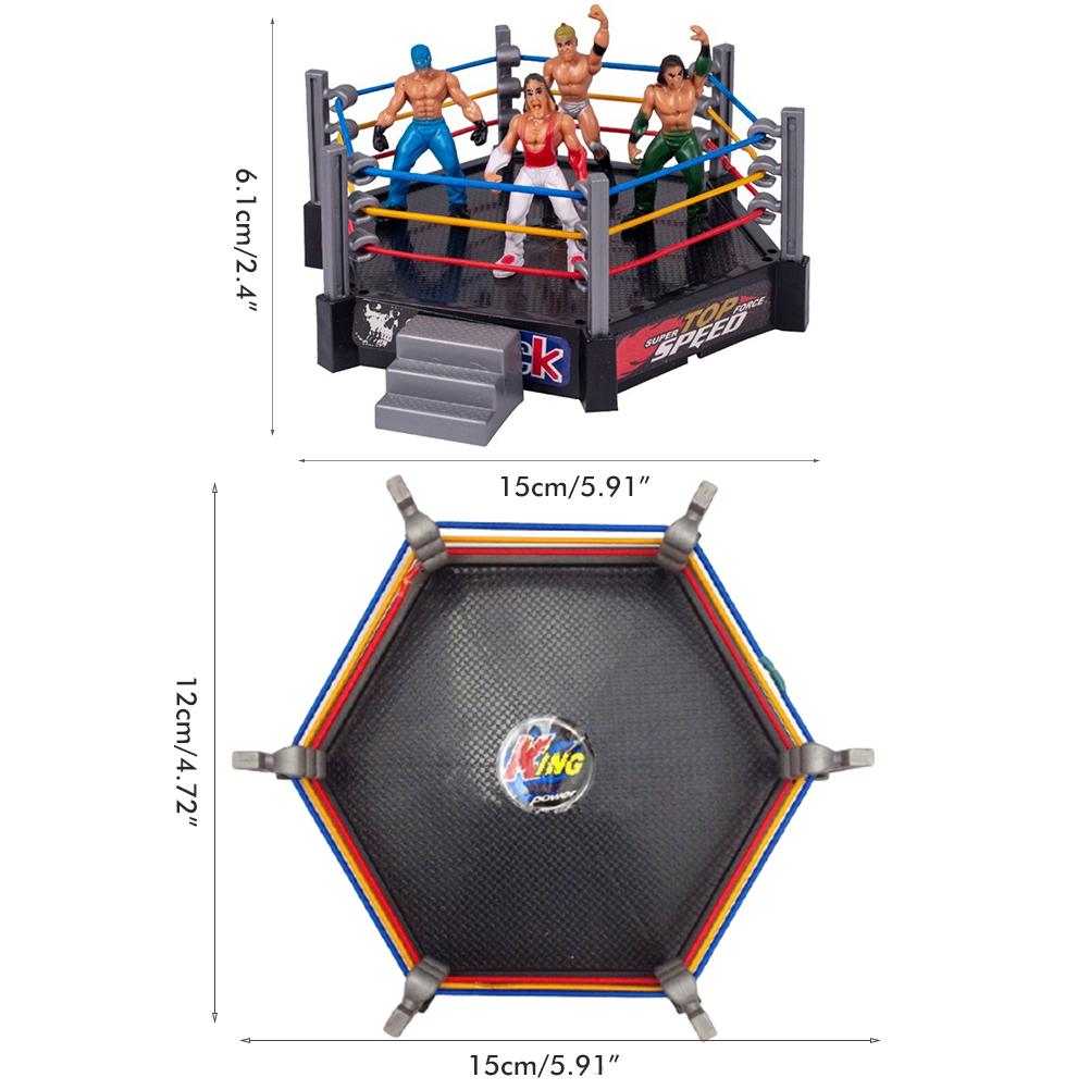Fighting Toys Wrestling Toys Wrestler Warrior Toys Funny Wrestling Ring Set Kids Toys серый