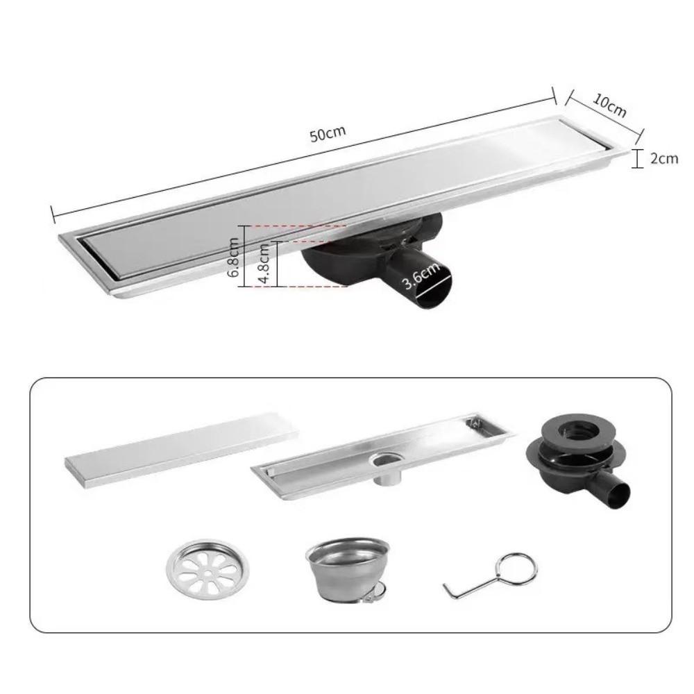 20/30/40/50Cm Linear Shower Drain Stainless Steel Anti Odor Linear Drain Villa Wet Area Decoration