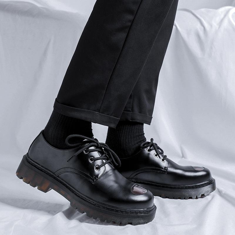 Fashion High Sole Increase Leather Shoes For Men Streetwear Fashion Casual Dress Leather Shoes Male Korean Office Commute Leather Shoes