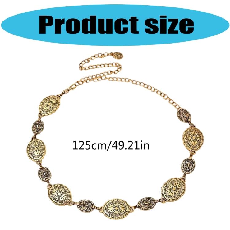 Stylish Versatile Metal Waist Chain Ethnic Style Belt Elegant Beach Party Jewelry Body Accessory for Music Festivals
