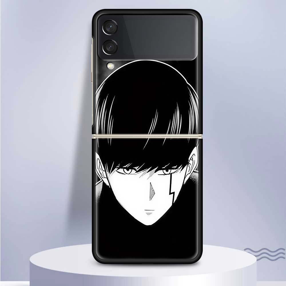 Mashle Magic And Muscles For Samsung Galaxy Z Flip 5 4 3 5G Phone Case Black Hard Cover ZFlip 5 4 3 Luxury Shockproof Bumper Coq