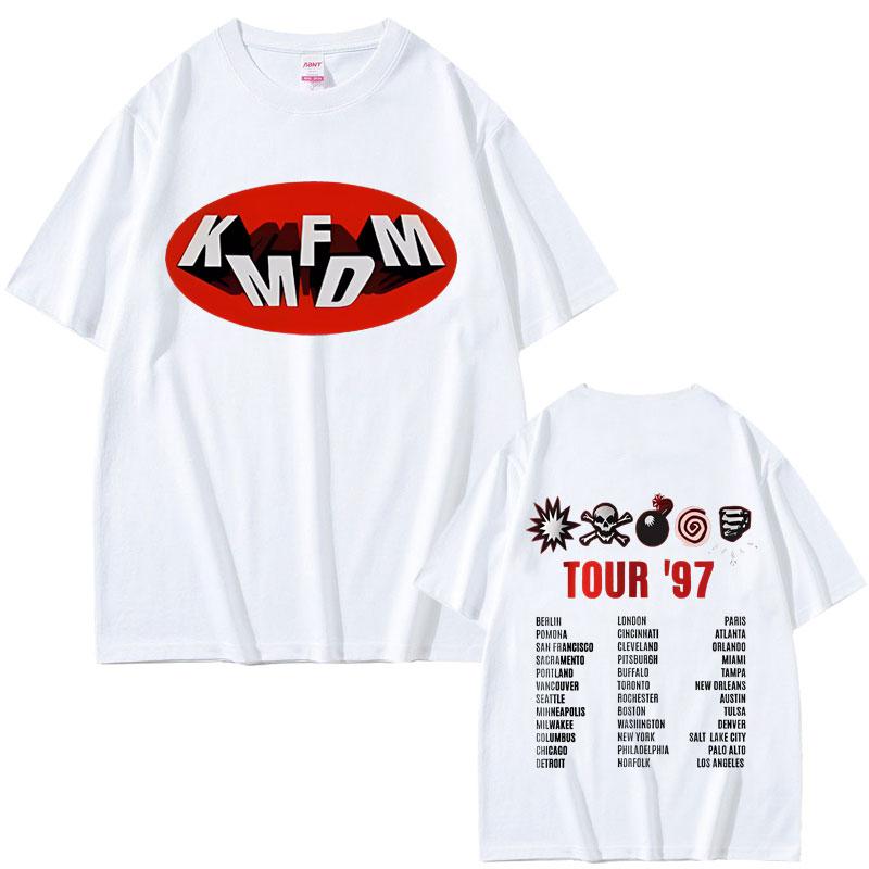 Rock Band Kmfdm Tour 97 Graphic Print T-shirt Summer Men Women Vintage Gothic Punk  Streetwear Male Casual T Shirts