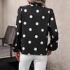 European and American New Polka Dot Print Long-sleeved Top