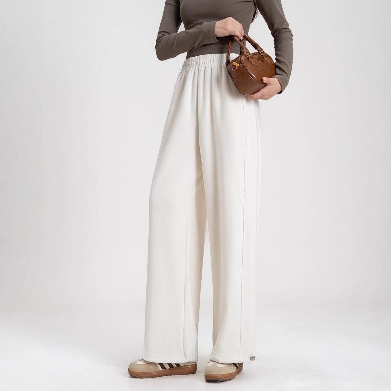 Soft Waxy Cashmere Straight-leg Pants, High Waist Thickened In Autumn and Winter, Loose and Thin, Drape Sports Bundle Casual Pants 2