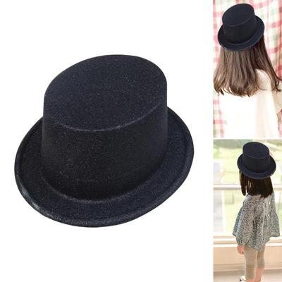 Funkelnder Glitzer Puder Fedora Hut Breite Krempe Magier Zylinder Hiphop Cowboy Kappe Kopfschmuck Modisches Party Accessoire