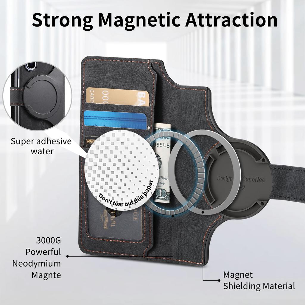 CASENEO For Samsung Galaxy Z Fold6 5G Case Leather 2-in-1 Magnetic Detachable Wallet Phone Cover