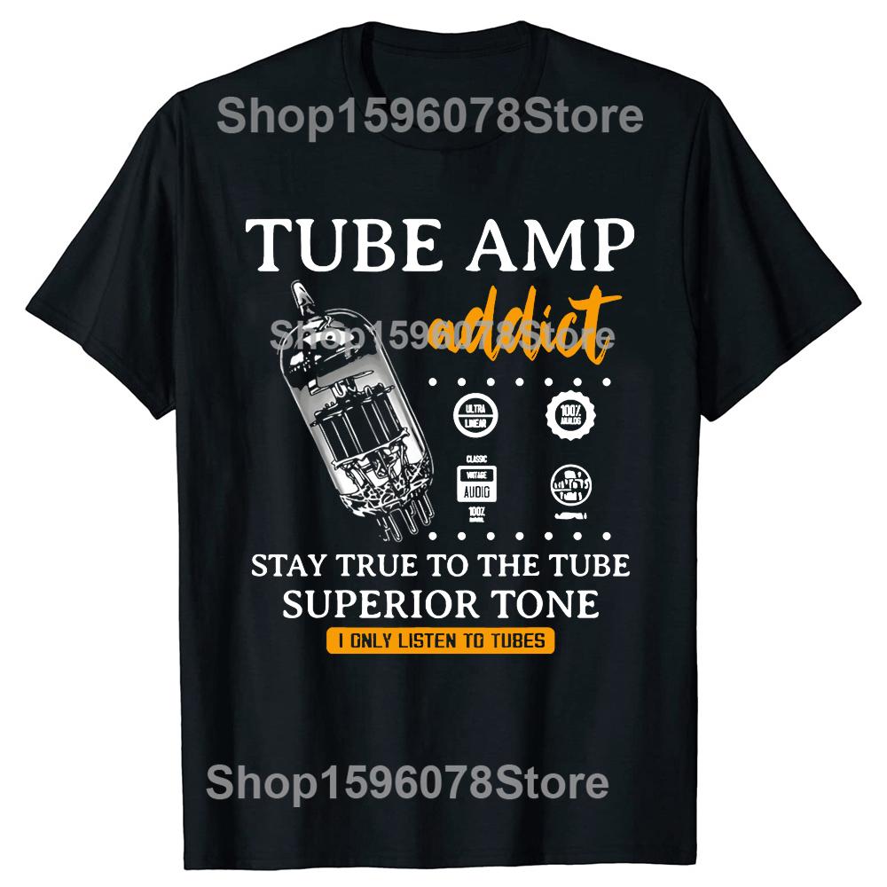 

Funny Vacuum Tube Guitar Analog T Shirts Men Women Pure Cotton Humor Streetwear Tee Shirt Short Sleeve Unisex Loose Clothing 4XL