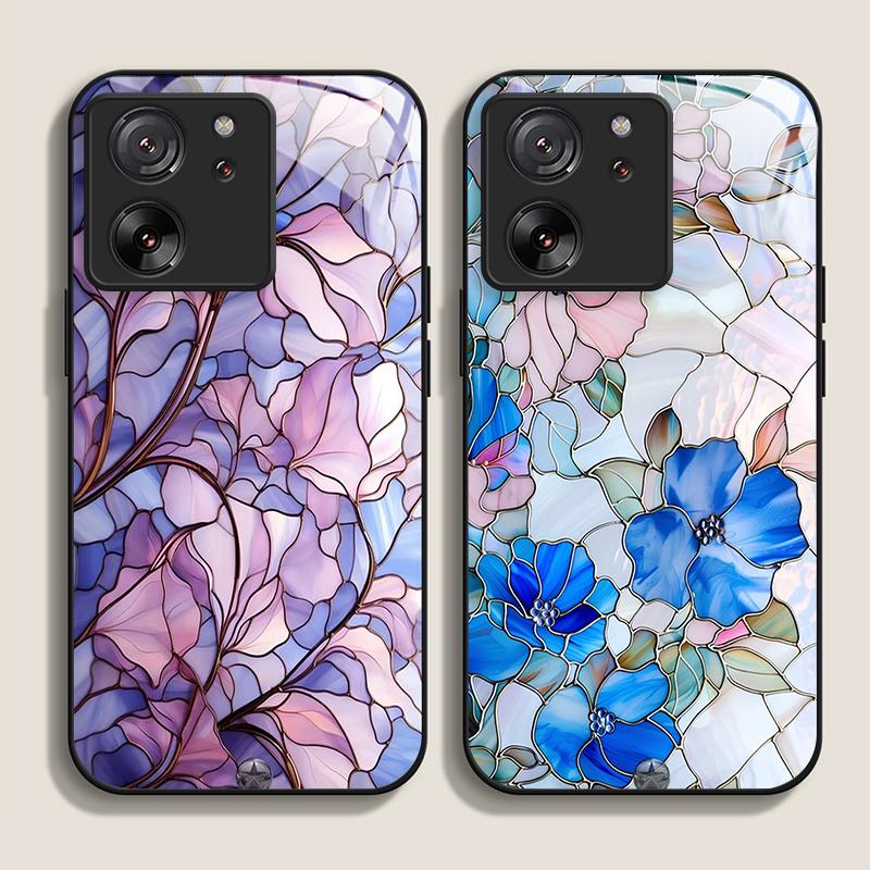Luksusowe Szklane Etui Hartowane z Teksturą Kwiatowego Marmuru do Motorola Moto G85 G84 G75 G55 Edge 50 Fusion 40 Neo 30 Pro