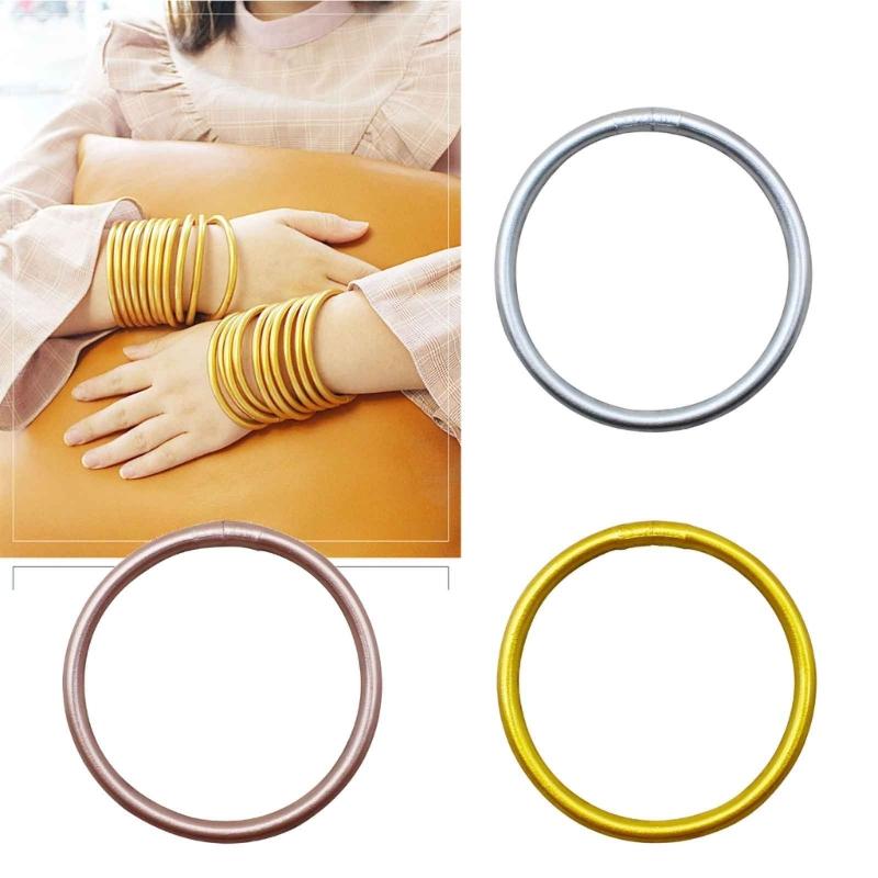 Gold Foil Filled Bracelet Cute Silicone Wristbands Suitable for Ladies Girls Birthday Mother's Day Bride Wedding Party