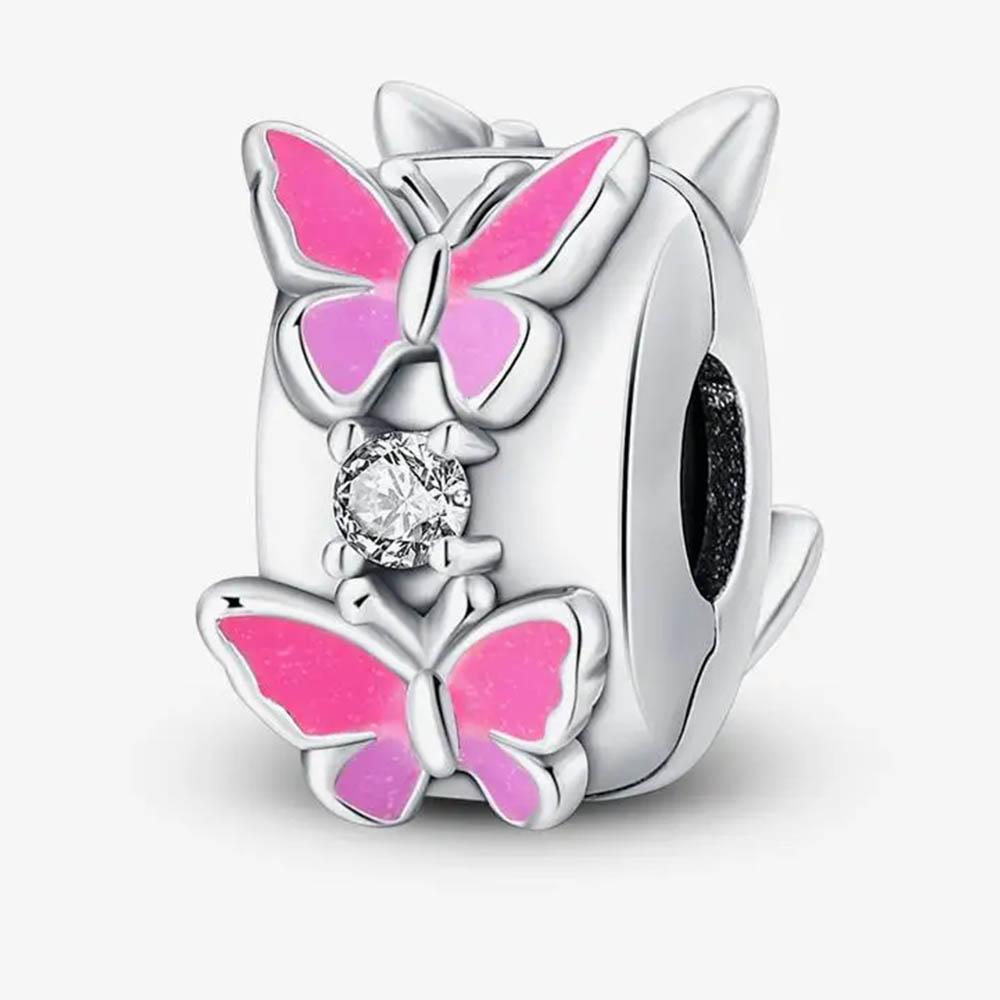 New In Color Zircon Angle Round Clip Bead Fit Pan Original Bracelet Women Copper Safety Chain Jewelry Gift