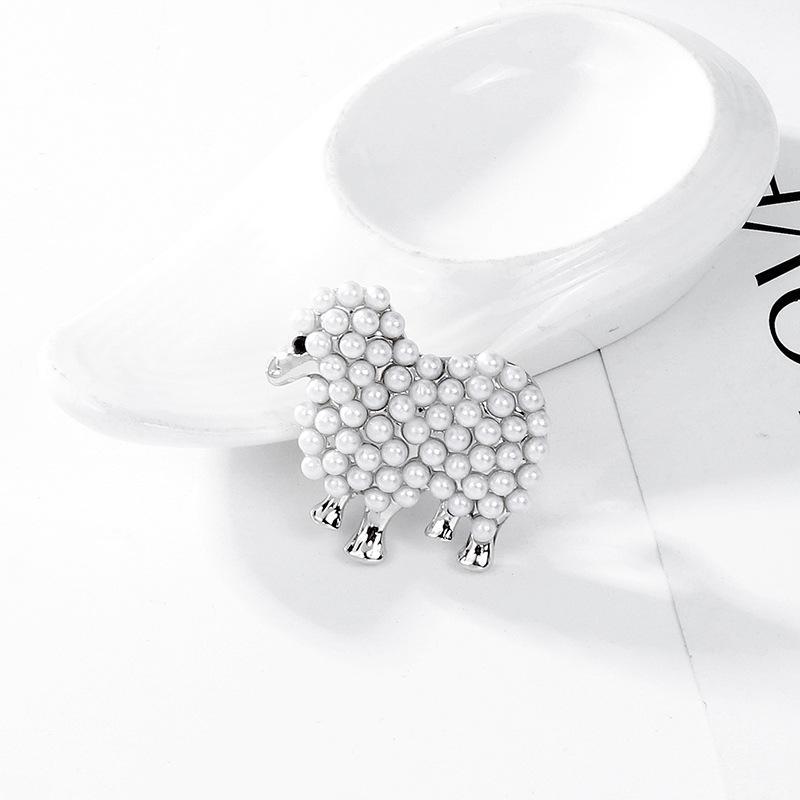 1Pcs Fashion Pearl Sheep Themed Animal Brooch Exquisite Unisex Jewelry for Men Women Work Wear Daily Decoration