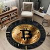 Bohemian Round Moon Multicolor Floor Rug, Non-Slip Floor Mat for Dining Room