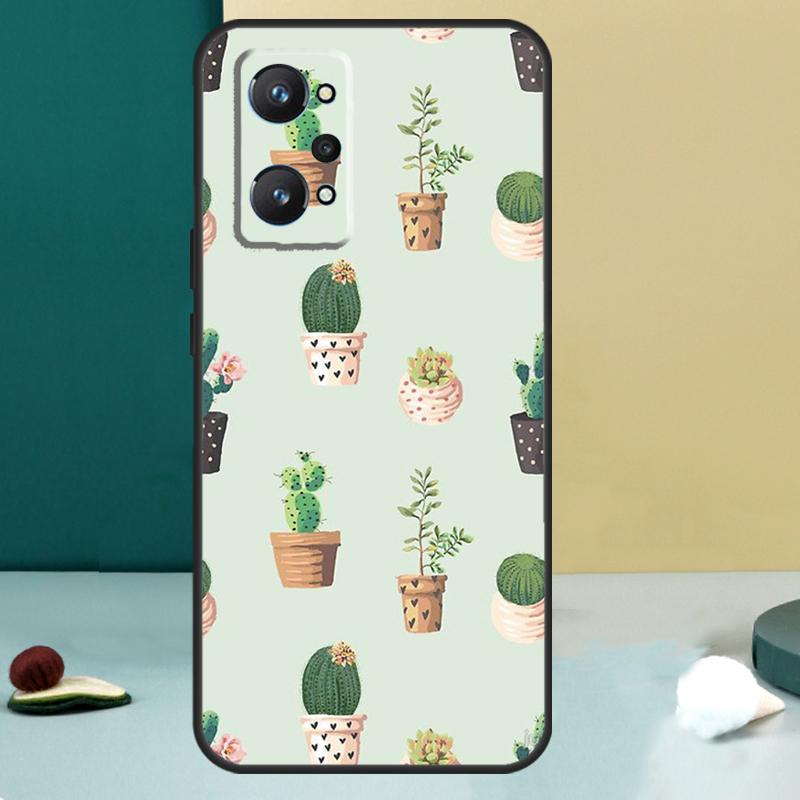 

CACTUS BANANA RETRO VINTAGE SUMMER For Realme GT 6T 5 6 GT 7 Pro C67 C75 C61 C55 C53 C51 C21Y C25S 10 11 12 13 14 Pro Plus Case Realme 14 Pro Plus