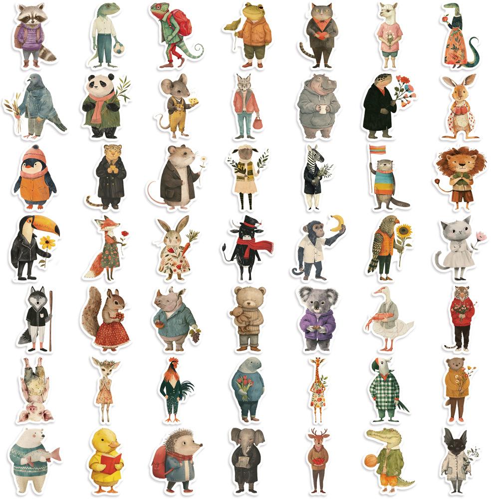 50Pcs Art Animal Retro Horror Cartoon Stickers Diy Phone Laptop Luggage Skateboard Graffiti Decals Fun For Kids Toys Gifts