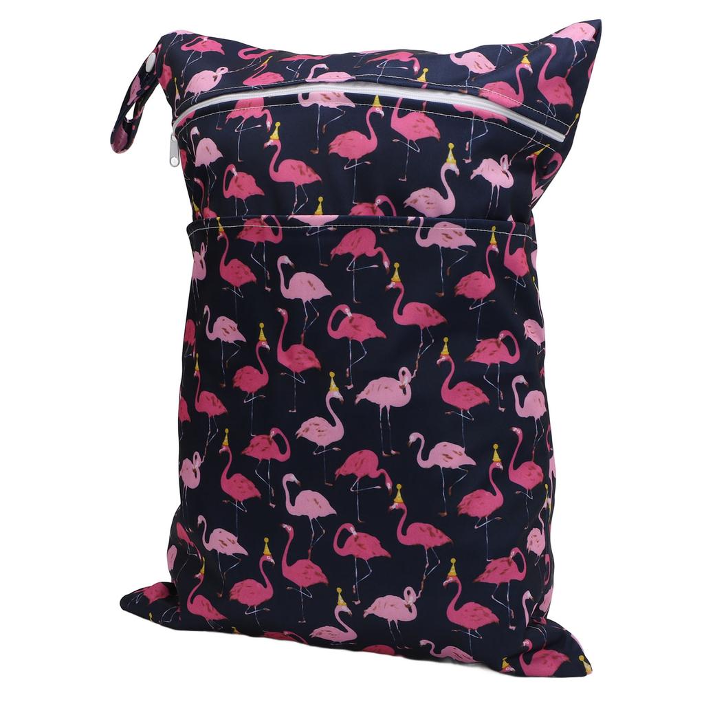 Diaper Bag Storage Pouch Waterproof Polyester Reusable Dual Zippers Diaper Wet Dry Bag T21