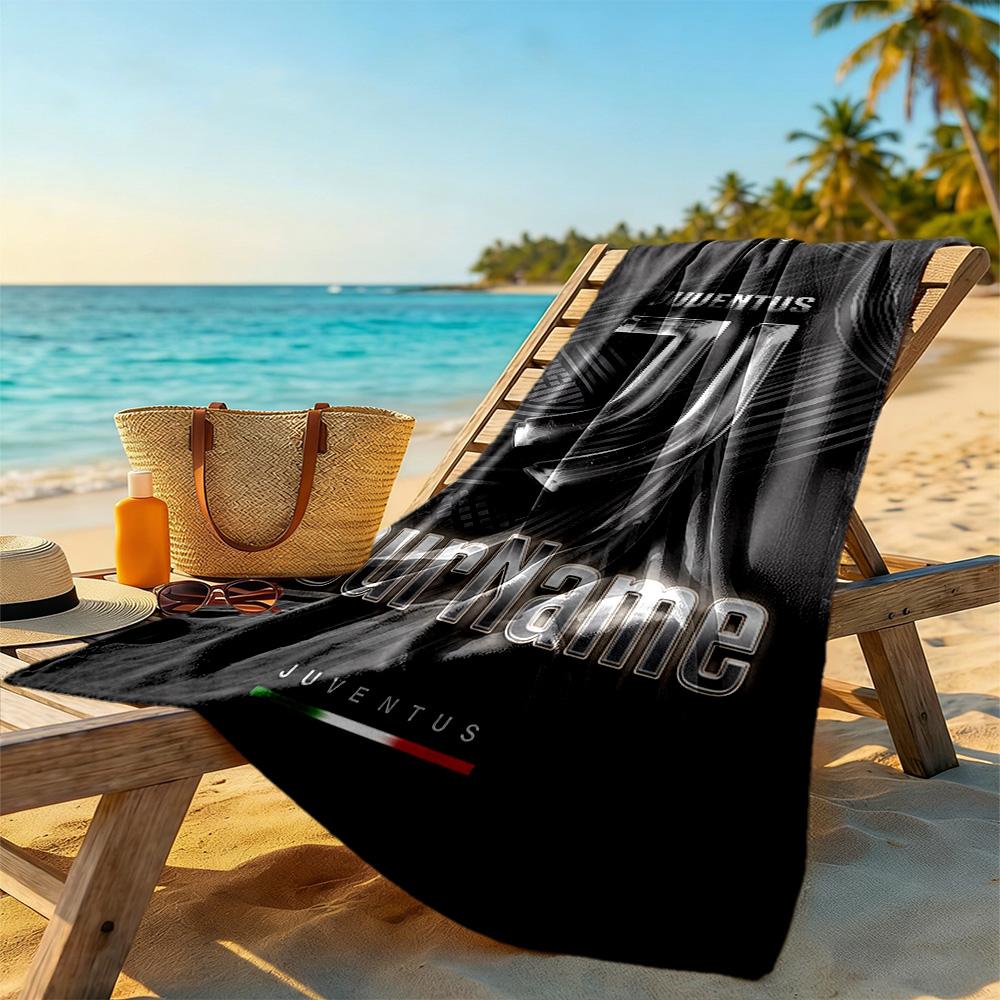 Juventus Customize Your Name Beach Towel Super Soft & Absorbent Suitable for Swimming Gym Camping Yoga Vacation