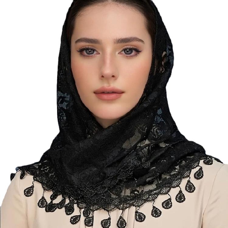 Elegant Mantilla Veils Mass Shawl for Formal Occasion Spanish Lace Headwrap Catholic Chapel Bride Veils for Church Wedding