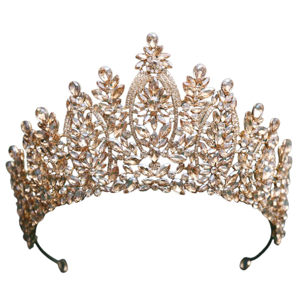 Luxury Bridal Tiara Multi Color Pageant Crown Headwear Baroque Crystal Wedding Crown  Women Party