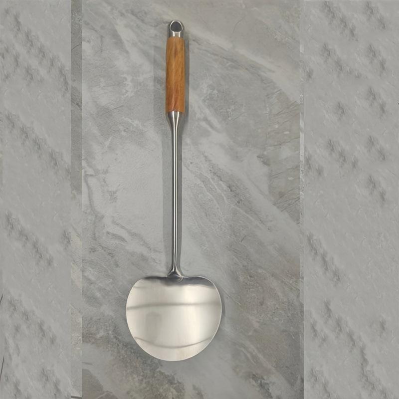 Stainless Steel Spatula & Slotted Spoon Set with Polished Finish and Rosewood Handle