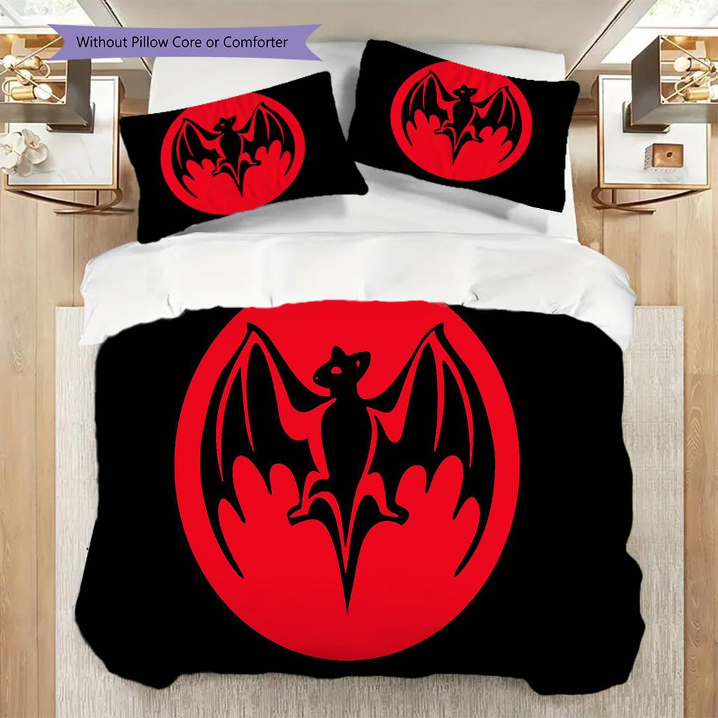 Bat Symbol Background Bedding (1 * duvet cover + 2 * pillowcase, without core) 2D Flat Duvet cover and pillowcase Soft and comfortable Bedding set