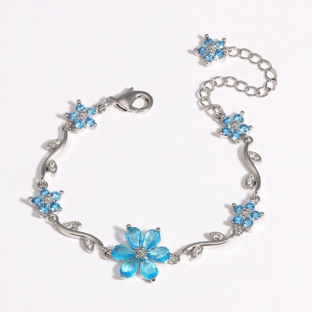 Y2K Chain Bracelet Crystal Women's Bracelet Sweet Flowers Bracelet