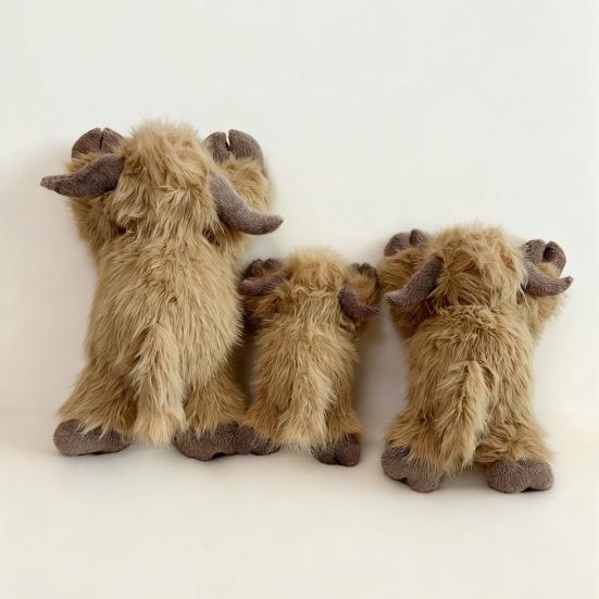 Highland Cow Plush Toy Long Hair Scottish Cattle Stuffed Animal Soft Cuddly Farm Decor for Kids Collectors