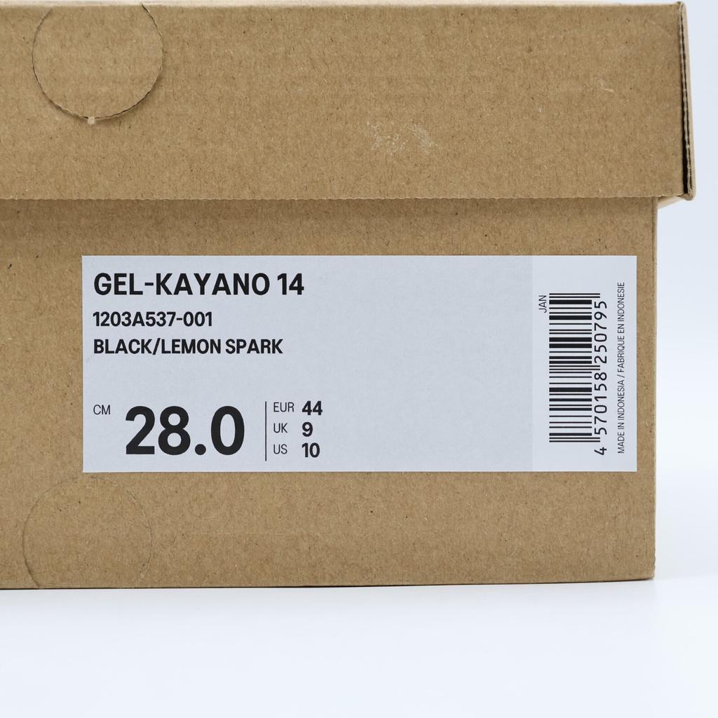 1203A537-001 Asics Gel-Kayano 14 Black Lemon Spark (Men's)