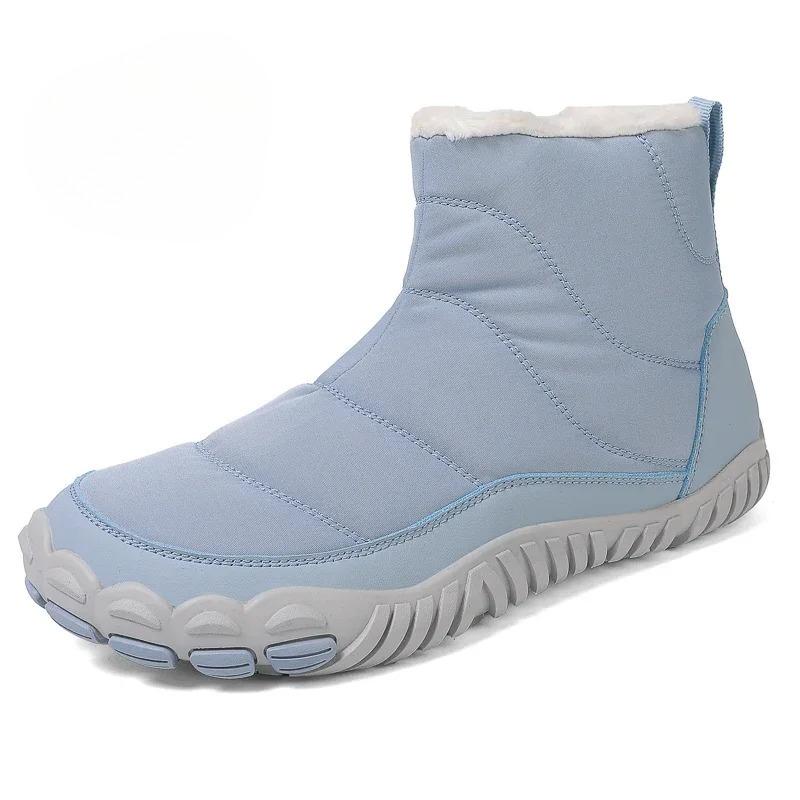 

Outdoor Waterproof Barefoot Winter Booties Boots for Men Ankle Boots Plush Warm Snow Shoe Non-slip Casual Sneakers Zapatillas 35