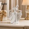 3D-gedruckte Heimdekoration Tänzerfigur, Elegante Tanzmädchenstatue mit fließendem Kleid, Ästhetische PLA-Kunst Klassische Ornament-Skulptur zur Dekoration, Modern