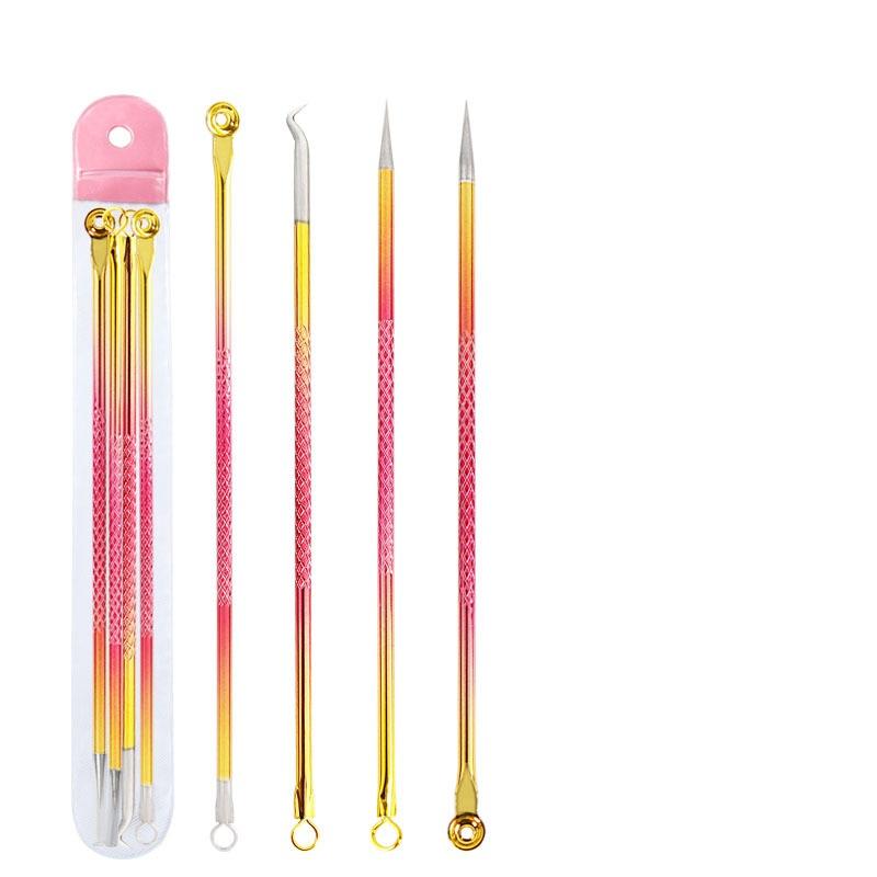 4pcs/set Stainless Steel Blackhead Comedone Acne Corrector Remover Extractor Skin Care Pore Cleaner Needles Remove Tools LM