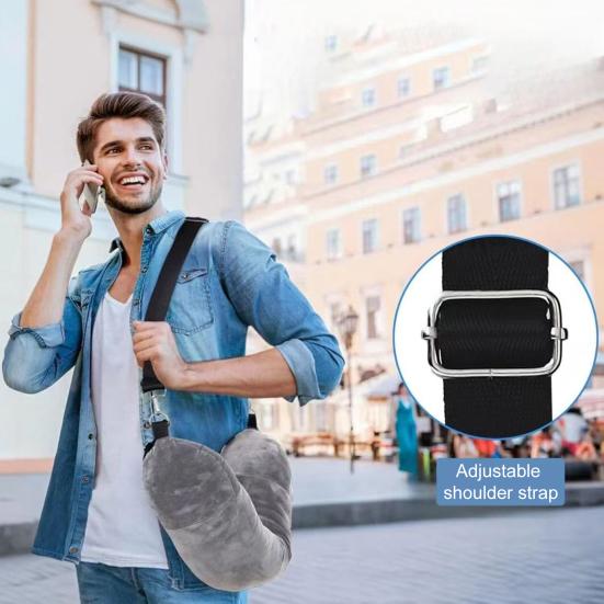 Stuffable Travel Pillow Packable Clothes Fillable Storage Bag Portable Soft Velvet Neck Pillow Case Cover Airplane Travel Essentials