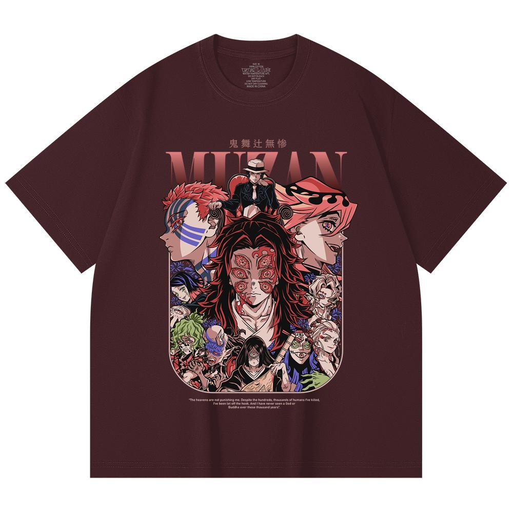 

230 Gsm 100% Cotton Demon Slayer V21 Demons Print Unisex Heavy Cotton T Shirt 2XL