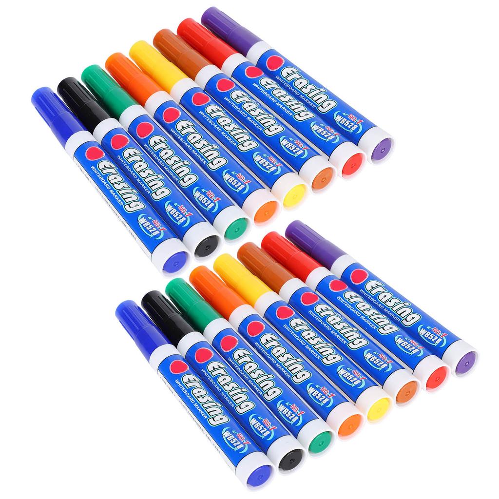 2 Sets 8 Colors Dry Erasable Whiteboard Pen Colorful Fiber Nib Markers Sets for School