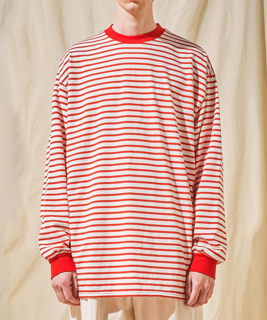 Bajal Vz Logo Big Oversized Marine Long Sleeve T-Shirt Red