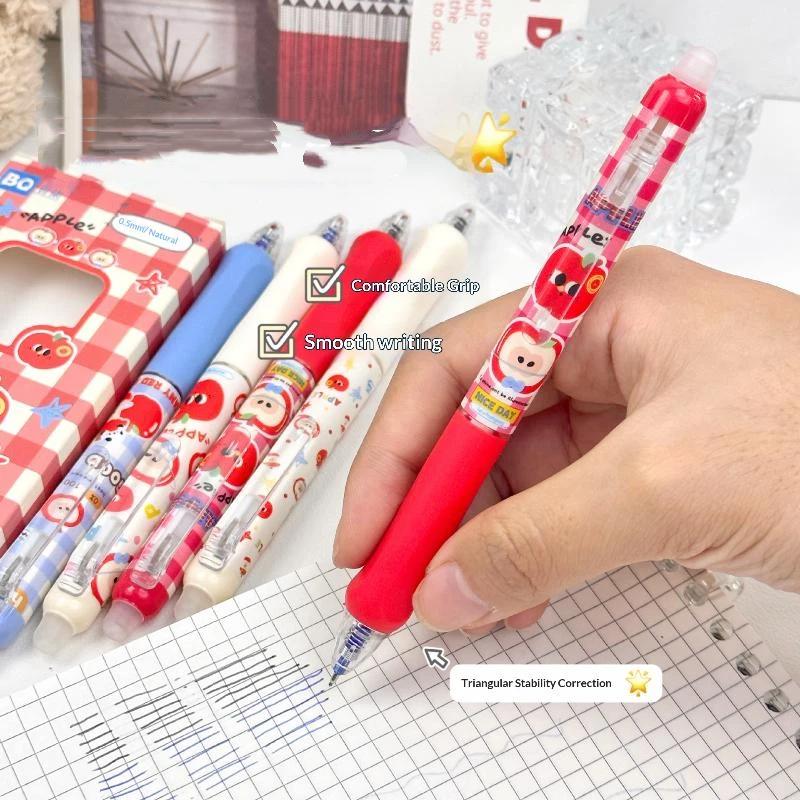 4Pcs/Set Kawaii Erasable Gel Pen 0.5Mm Blue And Black Ink Quick Dry Smooth Writing Pens School Office Stationery